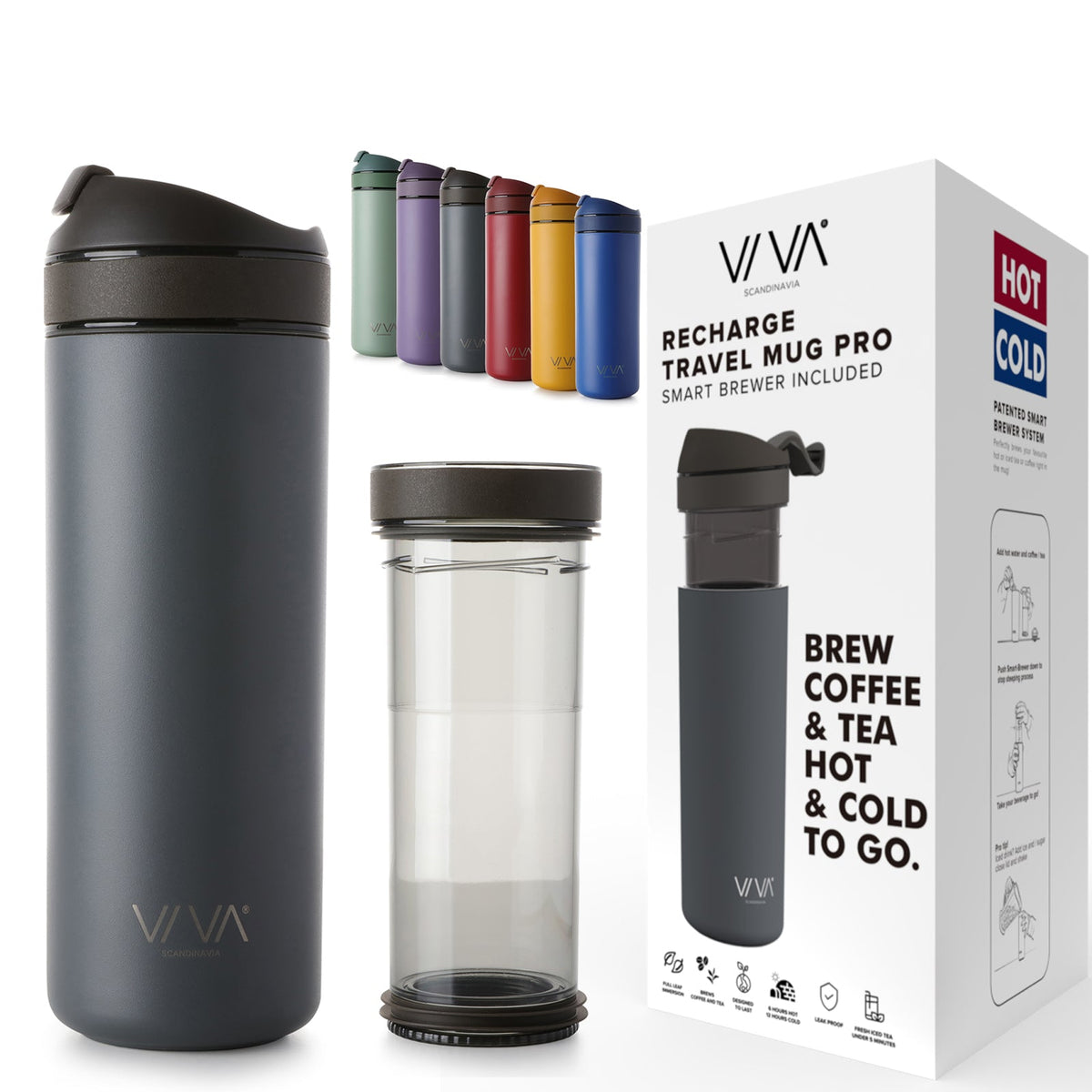 Recharge Pro Cups &amp; Mugs VIVA Scandinavia Gray 